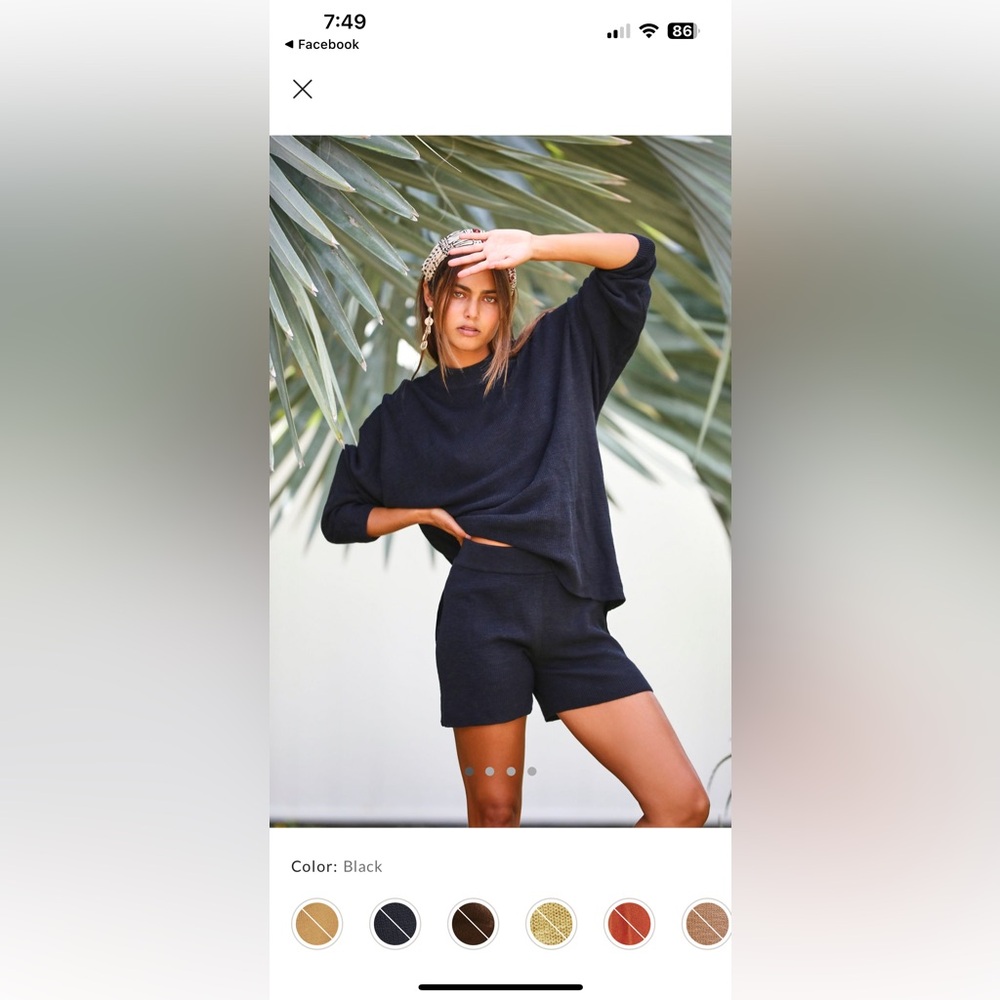 Free people Malibu solid surf set in black; XL; $40